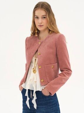NWT ~ AUTH CHLOÉ Corduroy Cropped Boxy Jacket